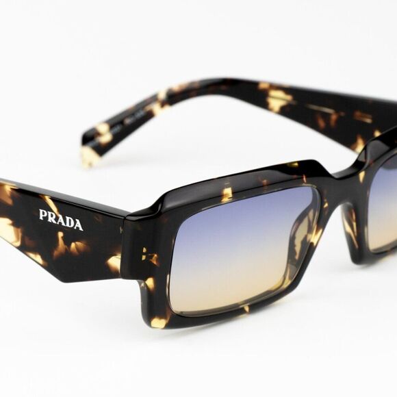 NEW Prada PR27ZS 16O50E Black Tortoise Gradient Yellow Square Unisex Sunglasses - Picture 8 of 10